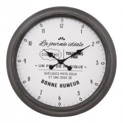 Horloge en plastique “Citation Liv” d60 noir et blanc 