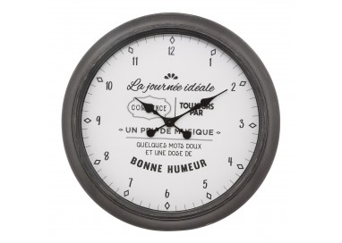 Horloge en plastique “Citation Liv” d60 noir et blanc 