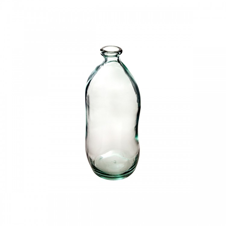 Vase bouteille verre recyclé transparent H35 