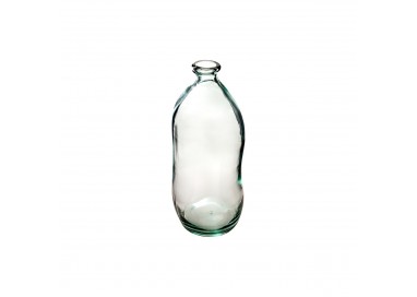 Vase bouteille verre recyclé transparent H35 