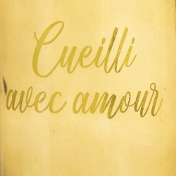 Vase message "Carmen" jaune en verre H25cm 