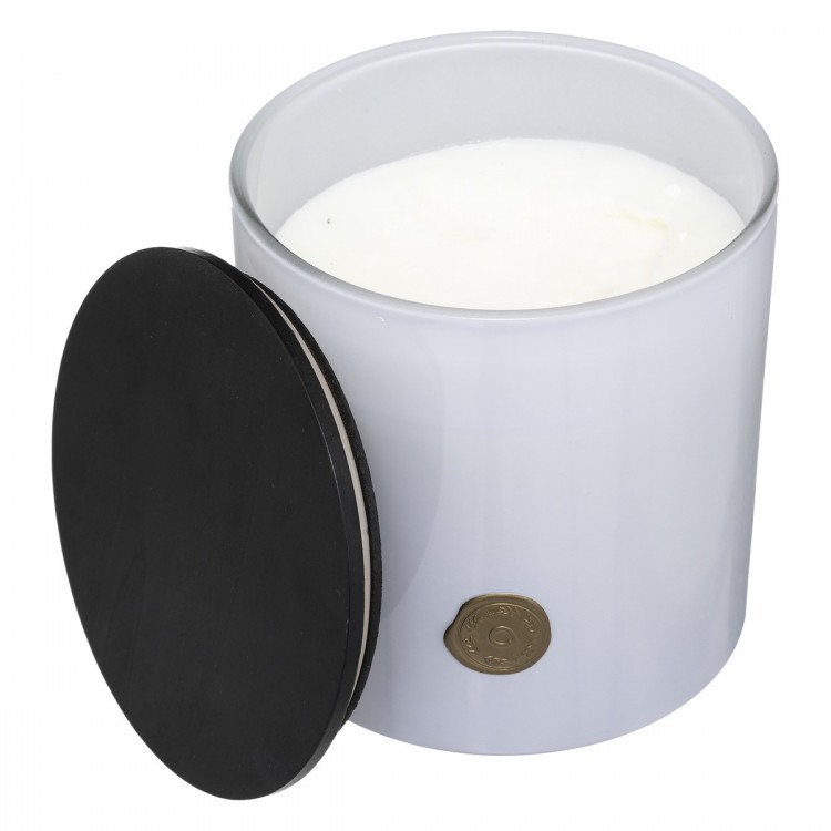 Bougie parfumée "Enzo" Lin 1200 g blanc en verre 