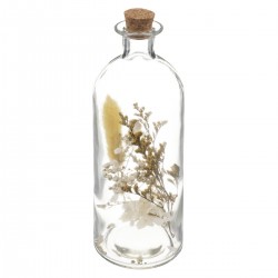 Bouteille Verre Fleur Séchée D 7 x H 21 