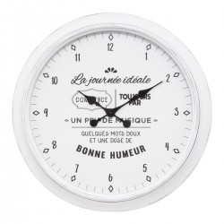 Horloge en plastique “Citation Liv” d60 noir et blanc 