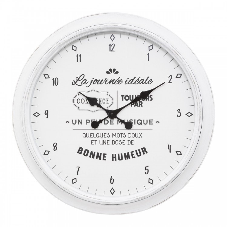 Horloge en plastique “Citation Liv” d60 noir et blanc Horloge en plastique “Citation Liv” d60 noir et blanc
