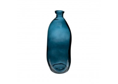 Vase bouteille verre recyclé transparent H51