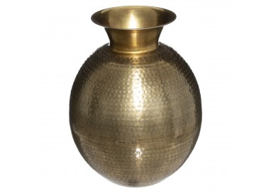 Vase rond en métal martelé doré "Oasis" H40cm