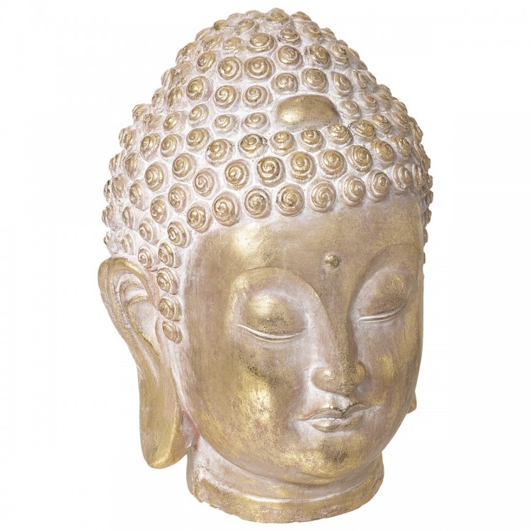 Tête Bouddha en Doré H34 