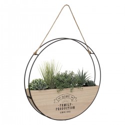 Plante artificielle suspendue pot en roseau H60cm - RETIF