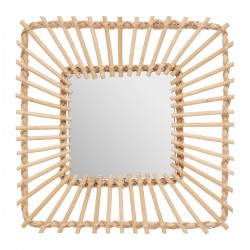 Miroir carré en rotin 40x40 