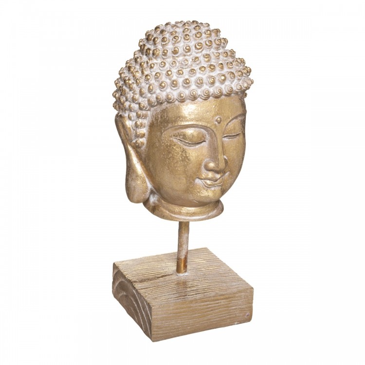 Tête Bouddha Doré Socle Petit Modèle 