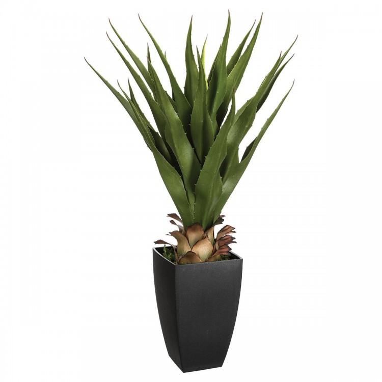 Plante artificielle Agave en pot rectangulaire 