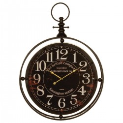 Horloge métal à gousset noir 