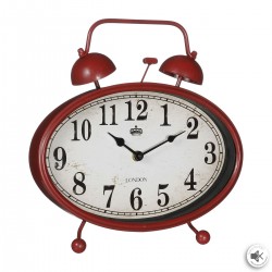 Horloge rouge en métal à poser style rétro 