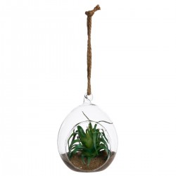 Plante artificielle dans boule de verre 