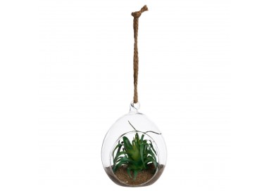 Plante artificielle dans boule de verre 