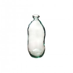 Vase bouteille verre recyclé transparent H35 