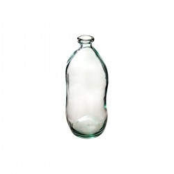 Vase bouteille verre recyclé transparent H35 