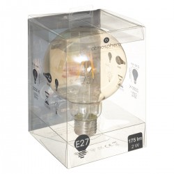 Ampoule led Globe ambrée filament droit