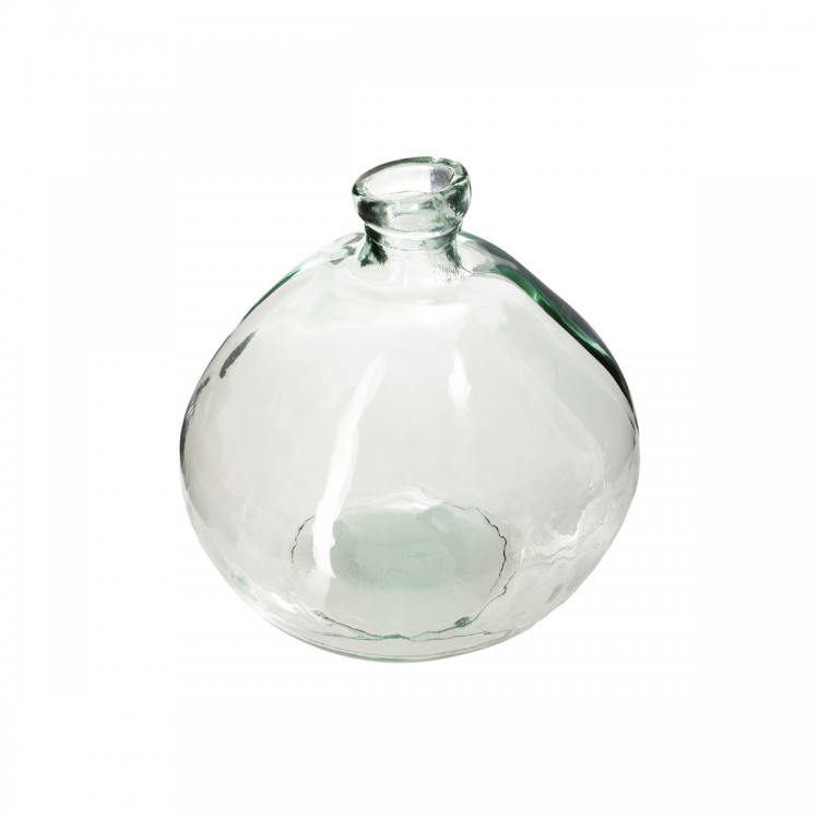 Vase rond en verre recyclé transparent D23cm - 3 coloris