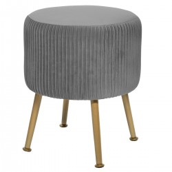 Tabouret en velours plissé Solaro Gris