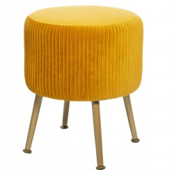 Tabouret en velours plissé "Solaro" Ocre My Kozy Shop image