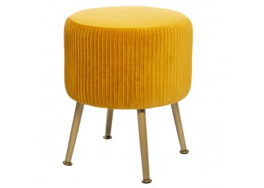 Tabouret en velours plissé "Solaro" Ocre My Kozy Shop image