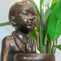 Statuette de bouddha assis en résine patinée - My Kozy shop