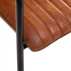 Fauteuil "Dario" en cuir Cognac