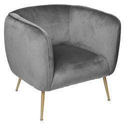 Fauteuil en velours "My Loria" Gris