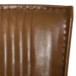 Fauteuil Hoper en cuir Cognac