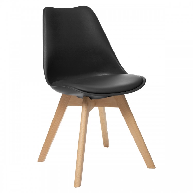 Chaise Baya au style scandinave avec pied en bois de hêtre. Chaise Baya au style scandinave avec pied en bois de hêtre.