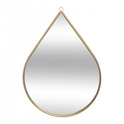 Miroir en forme de goutte et en métal doré. 2 tailles disponible