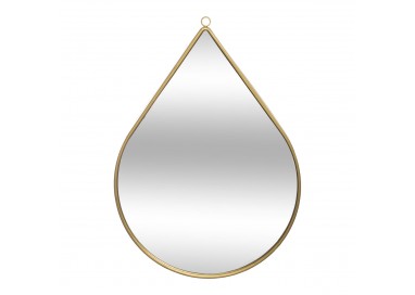 Miroir en forme de goutte et en métal doré. 2 tailles disponible