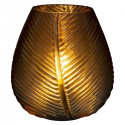 Lampe LED "Palm" en verre strié - 2 coloris