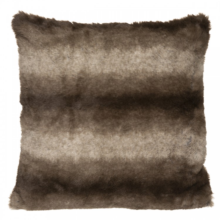 Coussin effet fourrure rayé Grizzli marron My Kozy Shop image