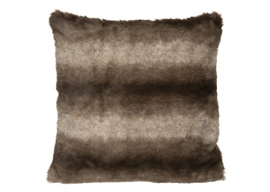 Coussin effet fourrure rayé Grizzli marron My Kozy Shop image