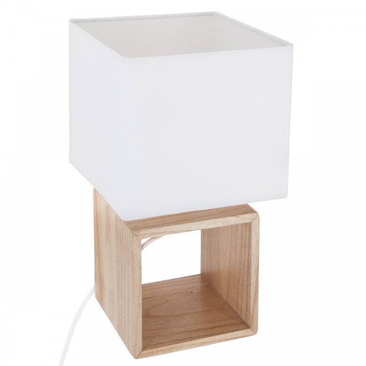 Lampe cube en bois "Pojo" H32 cm - My Kozy Shop