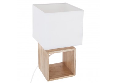 Lampe cube en bois "Pojo" H32 cm - My Kozy Shop