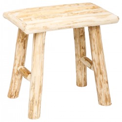 Tabouret "Woody" au style scandinave, tout en bois de peuplier au look brut et moderne.