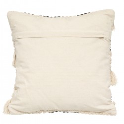 Coussin en coton, relief et franges 45x45 cm - My Kozy Shop