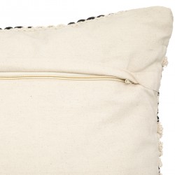 Coussin en coton, relief et franges 45x45 cm