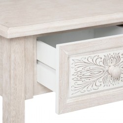 Console "My Hina" en bois blanchi, 2 tiroirs