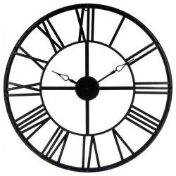 Horloge métalique en métal noir 