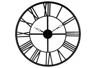 Horloge métalique en métal noir 