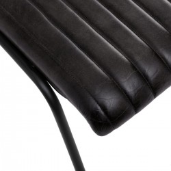 Chaise "Dario"  métal et cuir noir - My Kozy Shop