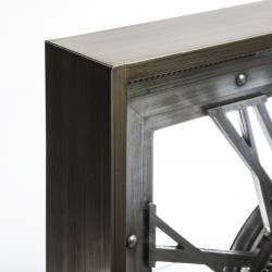 Horloge carré "Mécanisme" en métal 80x80 cm