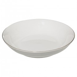 Lot de 6 assiettes creuses "Petit Salon" 20cm blanc et doré