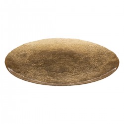 Assiette de présentation dorée Athéna d'un diamètre de 33cm pour une décoration de table chic