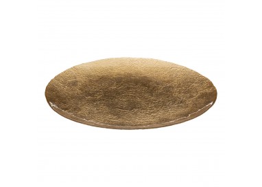 Assiette de présentation dorée Athéna d'un diamètre de 33cm pour une décoration de table chic